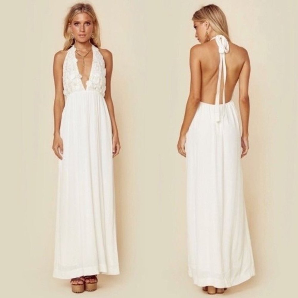 NWT for love&lemons white maxi dress wedding